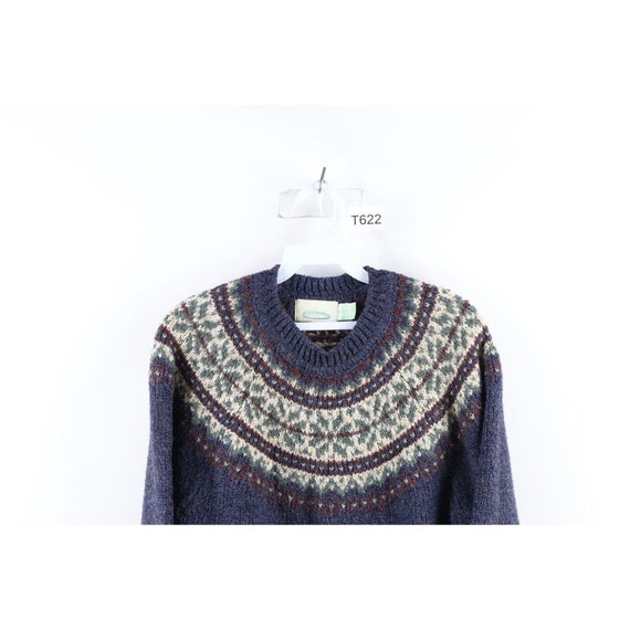 90s Streetwear Womens Medium Fair Isle Wool Blend… - image 2