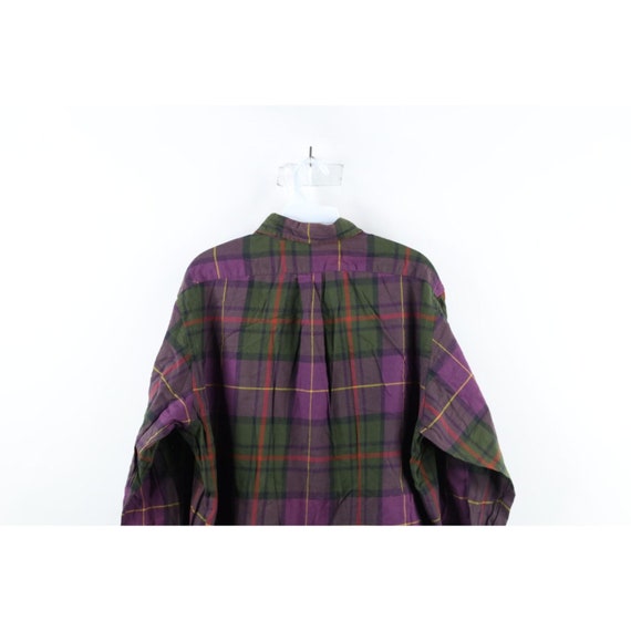 90s Ralph Lauren Mens Large Faded Rainbow Plaid F… - image 8