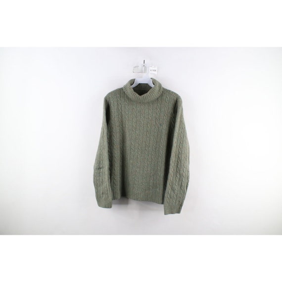 90s Ralph Lauren Womens L Wool Angora Blend Cable… - image 1