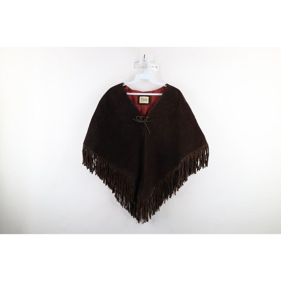 50s 60s Boho Chic Womens 36 Fringed Suede Leather 