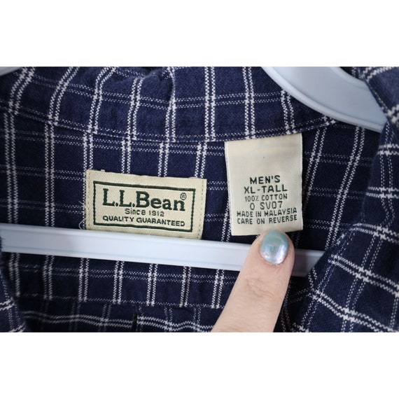 90s LL Bean Mens XLT Faded Collared Button Down S… - image 5