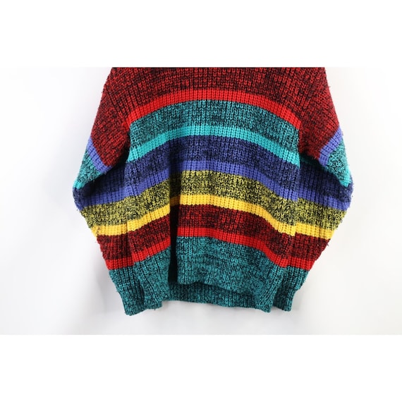 Sueter de punto acanalado grueso con rayas de arcoiris grandes para hombre de Streetwear de los anos 90 sueter de punto acanalado con rayas de arcoiris para hombre Etsy Espana