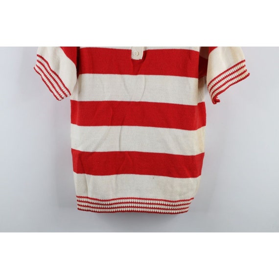 90s Streetwear Womens Large Distressed Striped Sh… - image 3