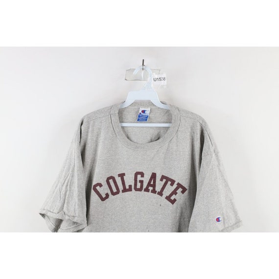 90s Champion Mens 2XL Distressed Spell Out Colgat… - image 2