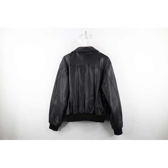 90s Streetwear Mens Medium Lined Full Zip Leather… - image 8