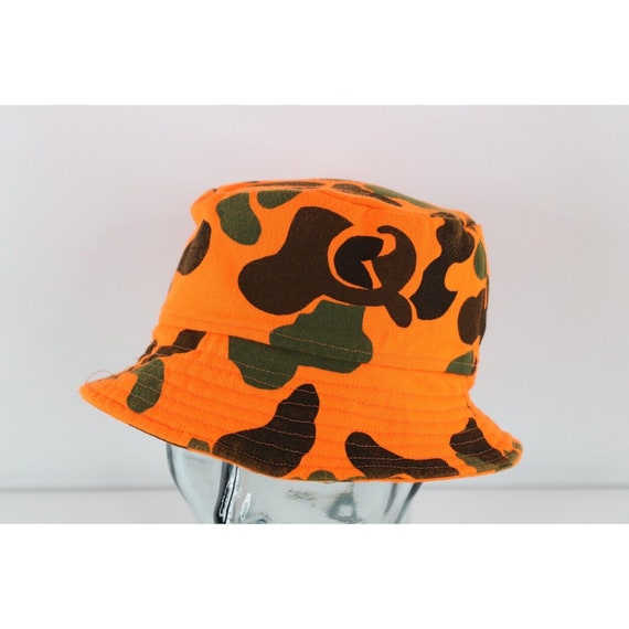 90s Streetwear Blaze Orange Camouflage Boonie Buc… - image 1