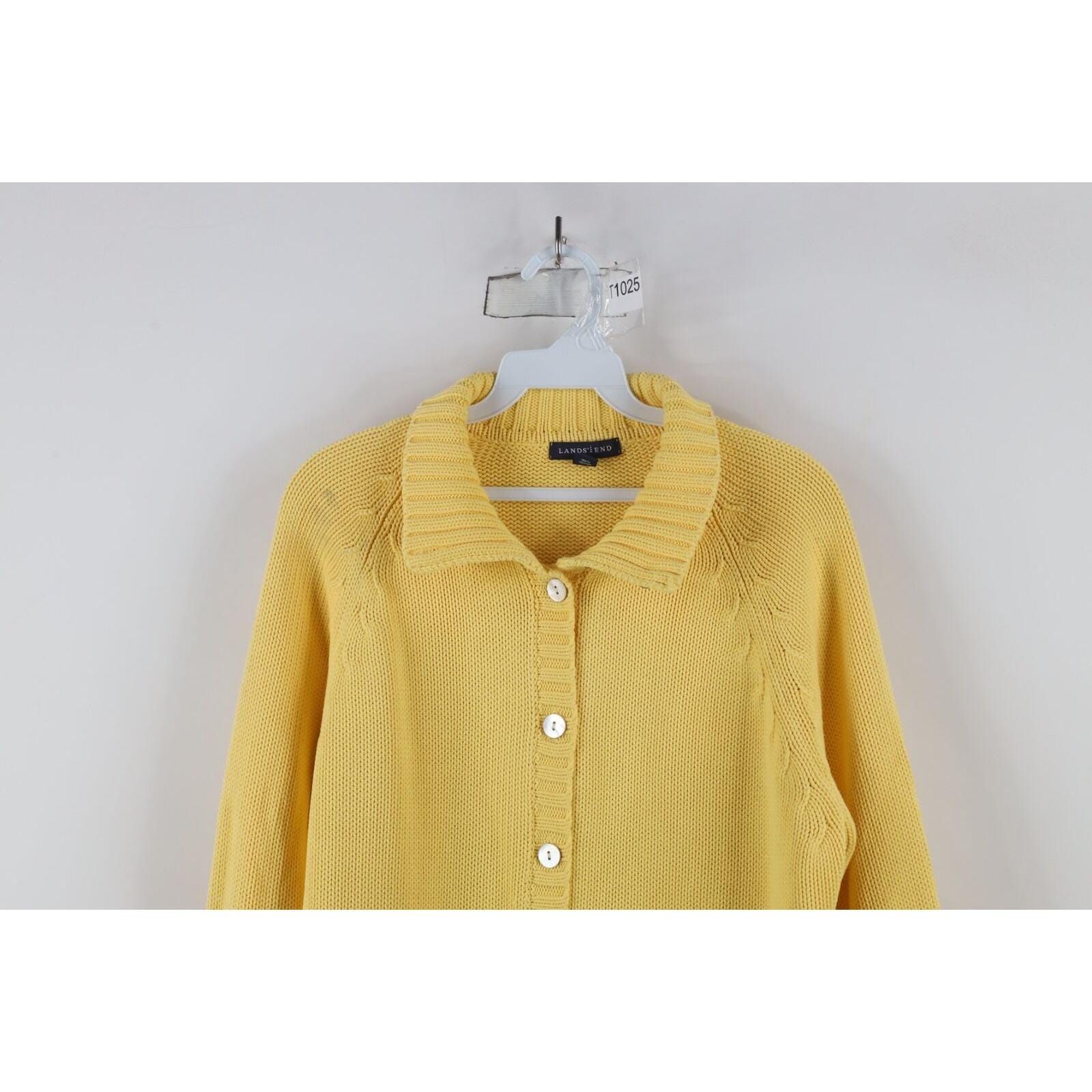 90s LANDS'END Cotton knit cardigan 90s Lands End Womens XL