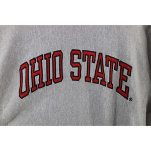 90s Womens Small Spell Out Ohio State University Heavyweight Hoodie Gray, Vintage Ohio State Buckeyes Hoodie, 90s Ohio State Football Hoodie zdjęcie 4