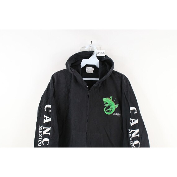 90s Streetwear Mens M Faded Spell Out Cancun Mexico Lizard