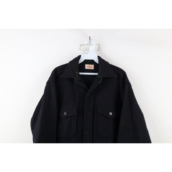 ジャケット・アウター FIVE BROTHER CPO WOOL JACKET size: L 40s 50s Five Brother Mens L Distressed Wool CPO Shirt Jacket