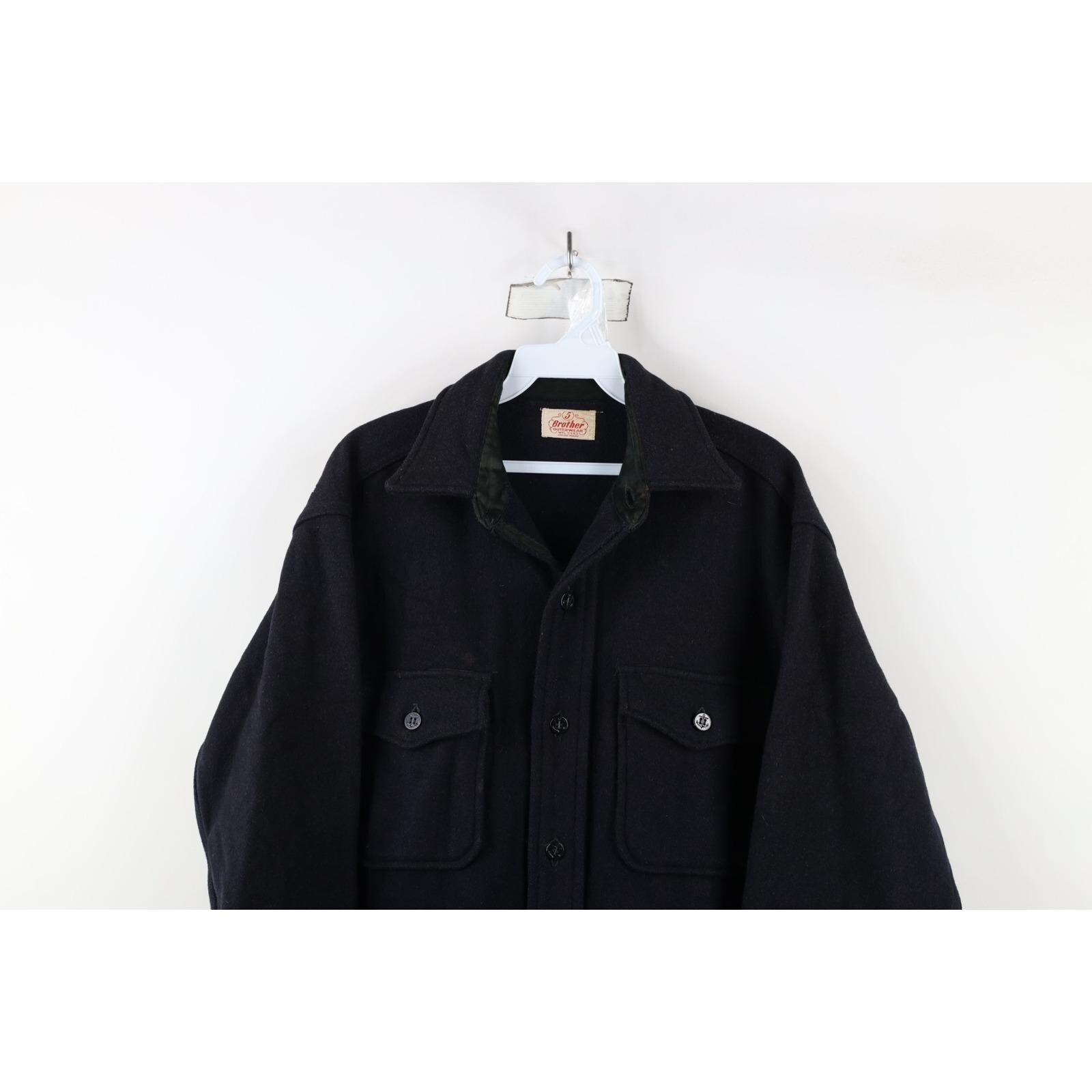 ジャケット・アウター FIVE BROTHER CPO WOOL JACKET size: L 40s 50s Five Brother Mens L Distressed Wool CPO Shirt Jacket
