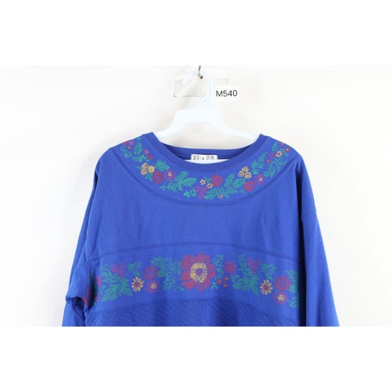 90s Streetwear Womens Large Faded Quilted Flower … - image 2