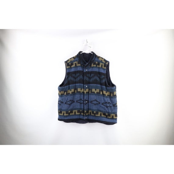 90s Streetwear Mens 2XLT Faded Reversible Wool Co… - image 1