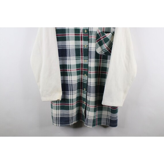 90s Streetwear Womens 18W Distressed Flannel Butt… - image 3