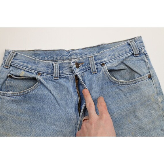 90s Streetwear Mens 34x30 Thrashed Tapered Leg De… - image 9