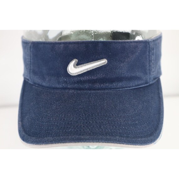 Y2K Nike Faded Spell Out Mini Swoosh Visor Hat Ca… - image 2