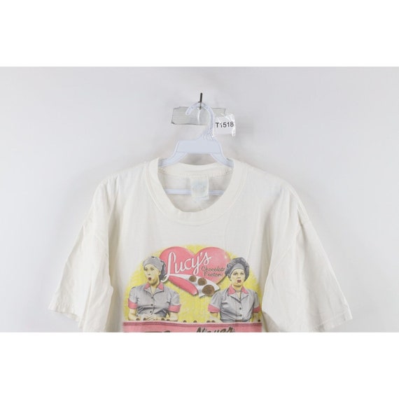 90s Mens Large Distressed I Love Lucy Chocolate F… - image 2