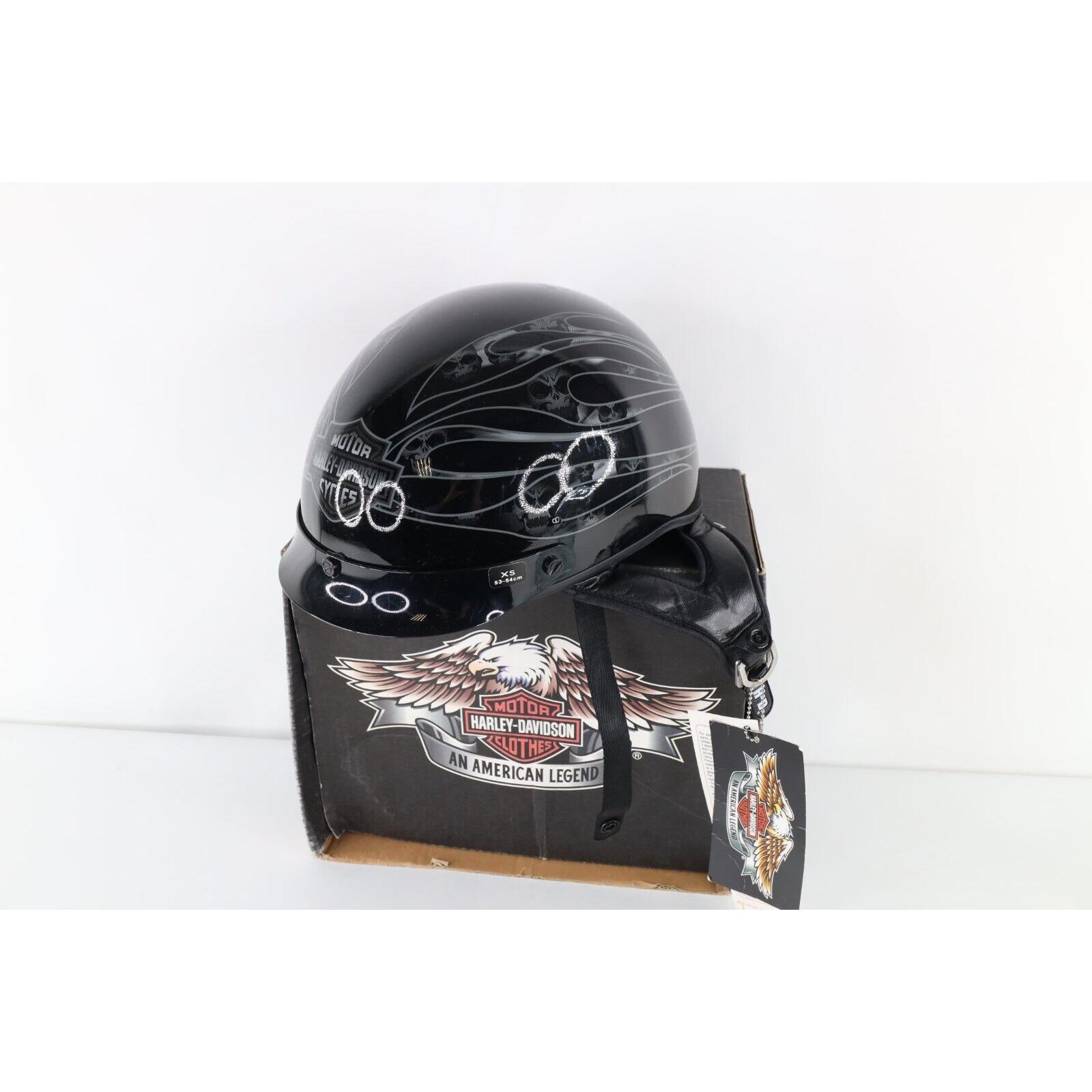 Deadstock Vintage Y2K 2004 Harley Davidson Motorcycles Skull Fire Half Helmet XS Vintage Harley Davidson Riding Helmet Motorcycle Helmet Etsy