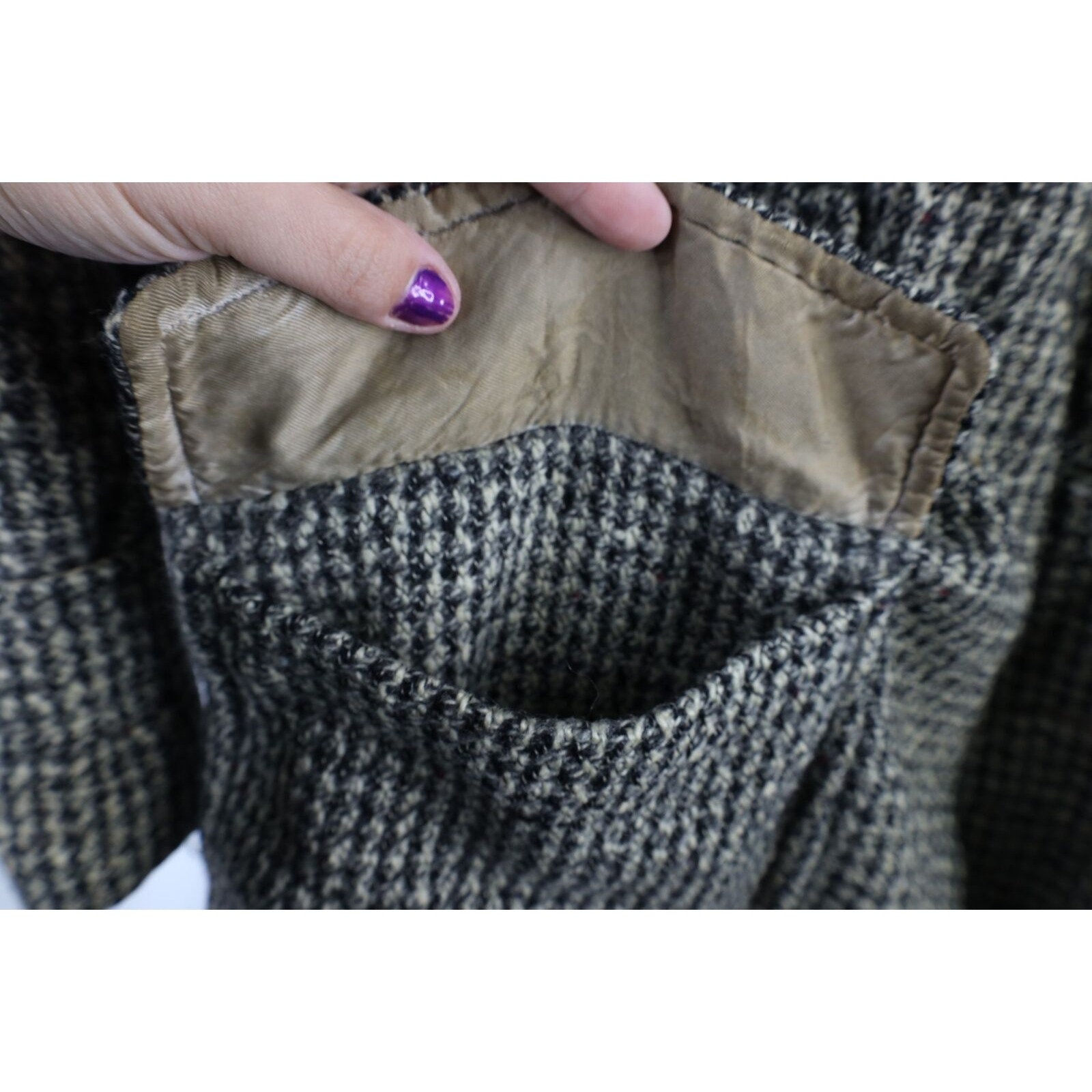 50s Streetwear Mens XL Distressed Quilt Lined Wool Tweed 50s Streetwear Mens XL Distressed Quilt Lined Wool Tweed