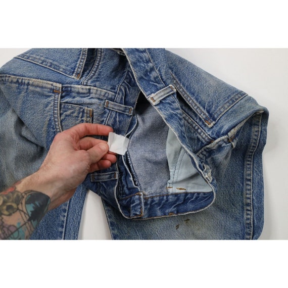 90s Streetwear Mens 34x29 Thrashed Bootcut Denim … - image 10