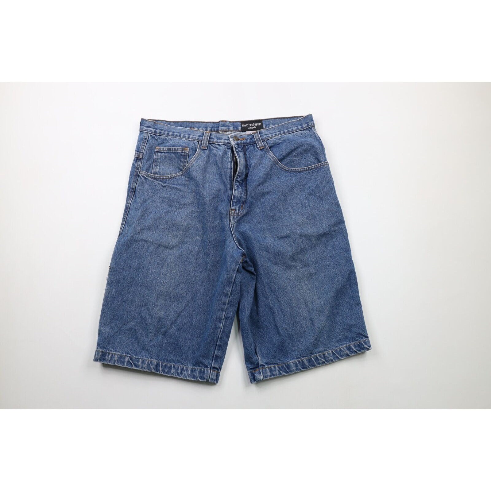 Pelle Pelle Denim Jean Shorts Baggy Hip Hop Skater Size 38