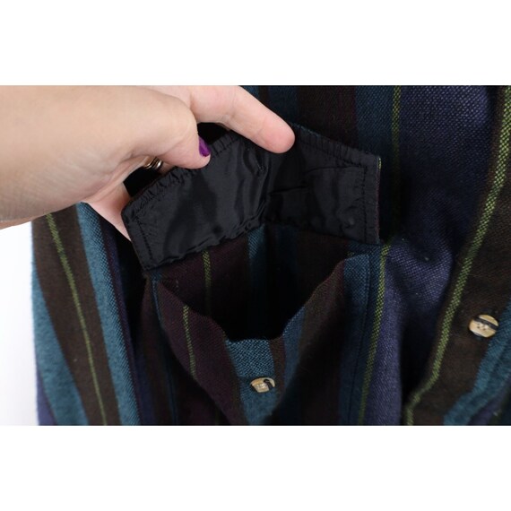 90s Streetwear Mens Medium Rainbow Striped Knit C… - image 4