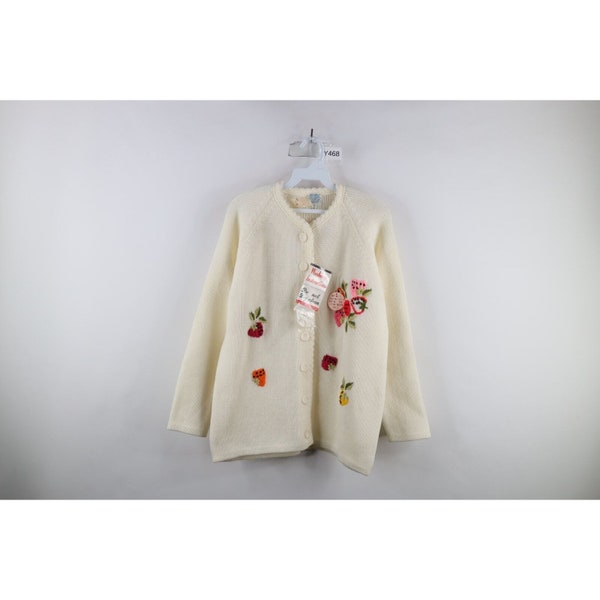Strawberry Embroidered Cardigan Navy