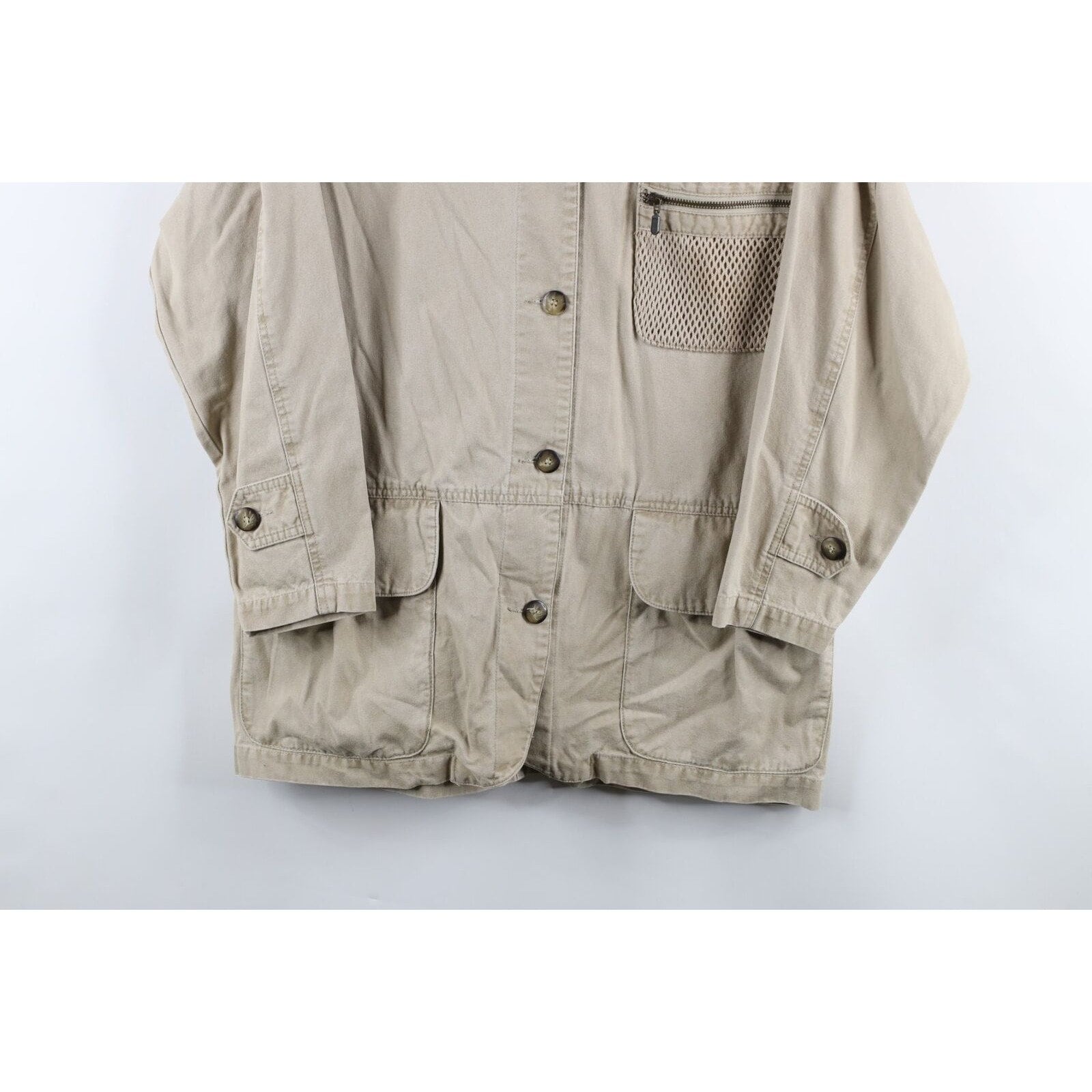 90s Eddie Bauer Womens Petite Large Faded Full Button Safari 90s Eddie Bauer Womens Petite Large Faded Full Button Safari