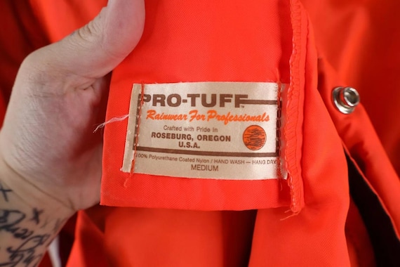 70s Streetwear Mens M Reversible Full Length Waterproof Rain Coat 