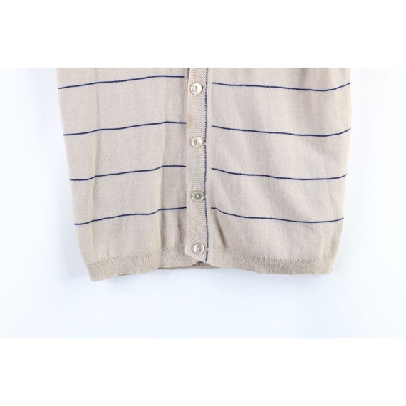 60s 70s Rockabilly Mens Medium Wool Knit Striped … - image 3