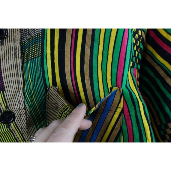70s Streetwear Mens Small Faded Rainbow Striped C… - image 4
