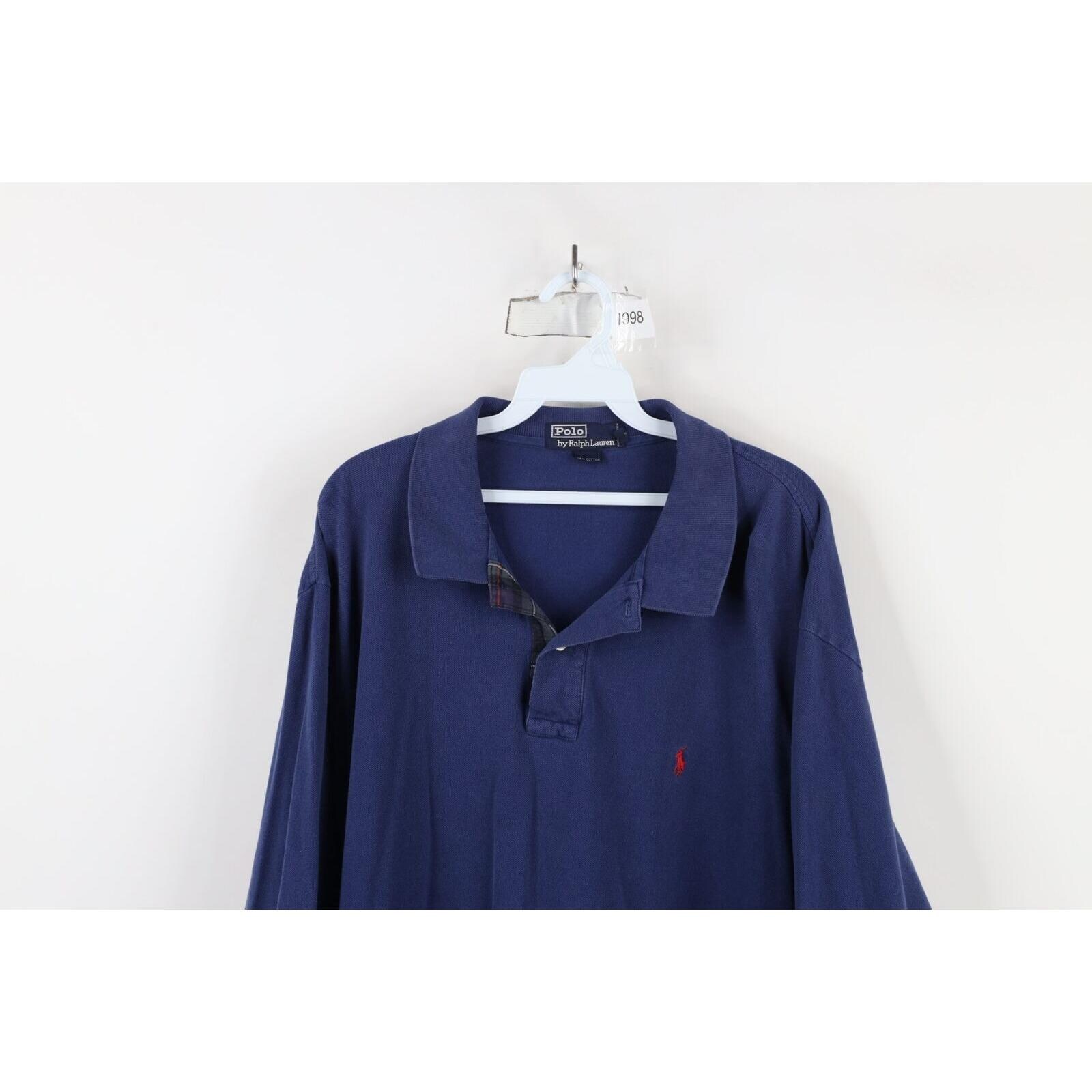 PolobyRalphLauren RugbyShirt 刺繍 90s XXL Vintage 90s Polo Ralph Lauren Cross Flags Striped Rugby Men