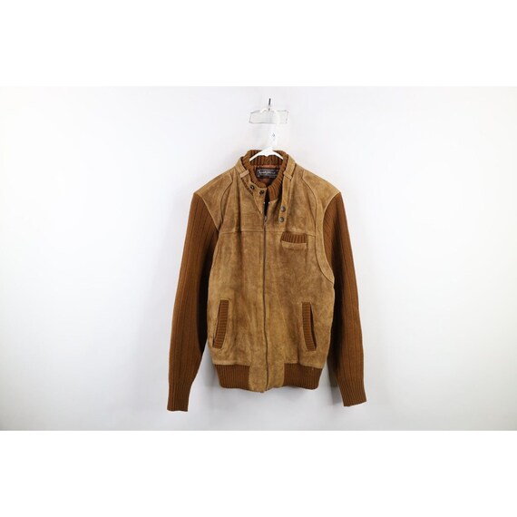 60s 70s Streetwear Mens Medium Distressed Suede Le