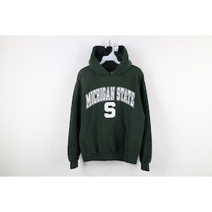 90s Mens Small Spell Out Michigan State University Hoodie Sweatshirt, Vintage Michigan State Spartans Hoodie, Vintage MSU Hoodie, Vintage