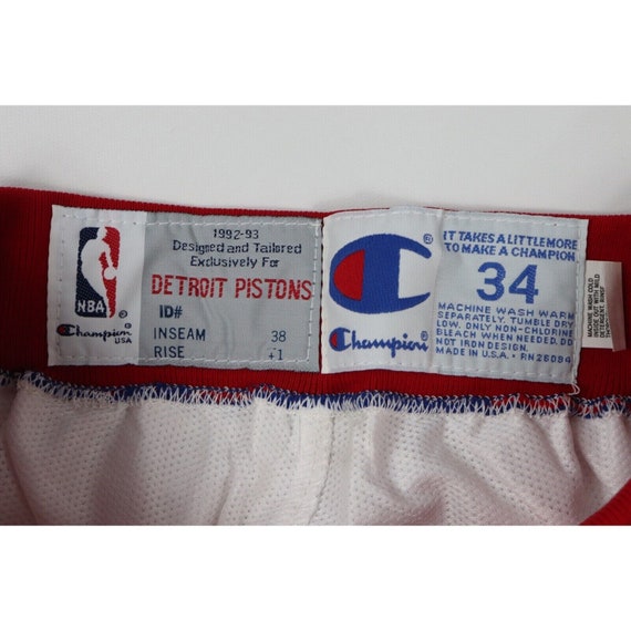 90s Champion 34 NBA Authentic Detroit Pistons On … - image 8