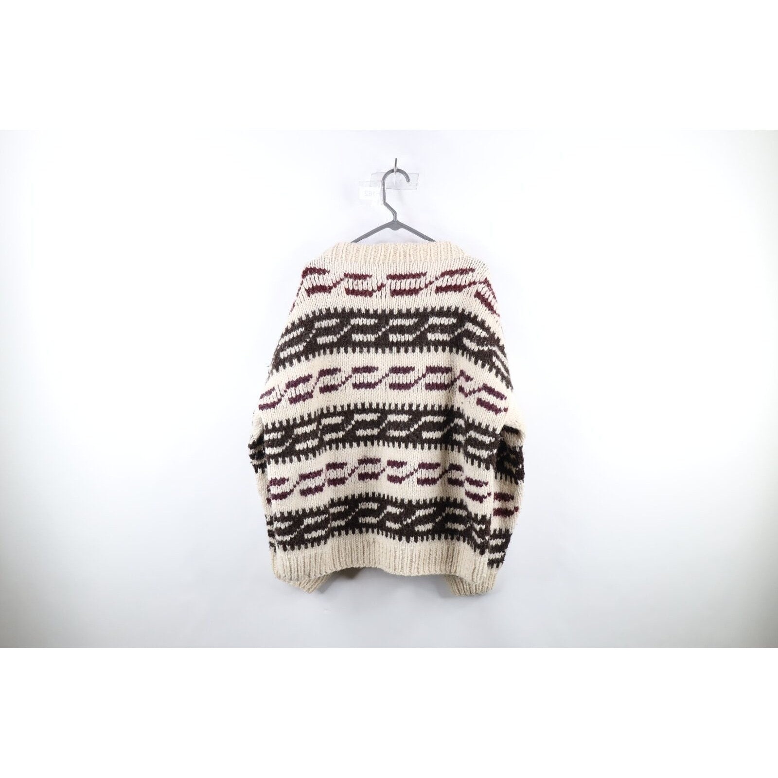 50s 60s Streetwear Mens 2XL Chunky Hand Knit Wool Cowichan 50s 60s Streetwear Mens 2XL Chunky Hand Knit Wool Cowichan