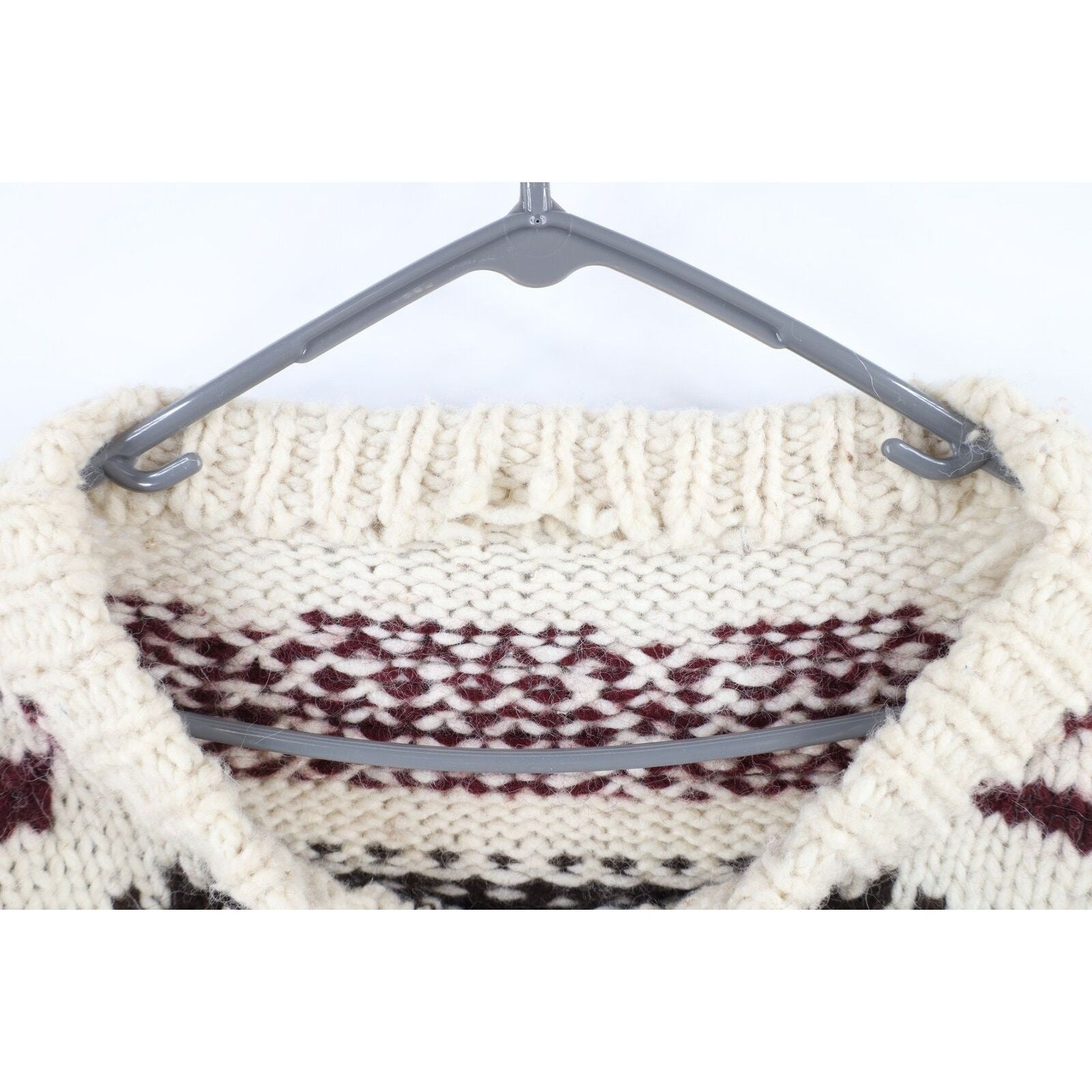 50s 60s Streetwear Mens 2XL Chunky Hand Knit Wool Cowichan 50s 60s Streetwear Mens 2XL Chunky Hand Knit Wool Cowichan
