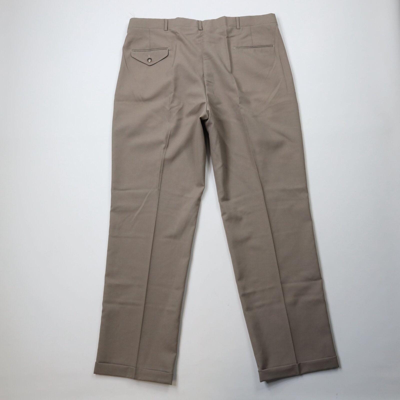 90s Land’s End 2tac wool slacks USA製 90s Lands End Mens 42x35 Wool Blend Pleated Cuffed Wide Leg