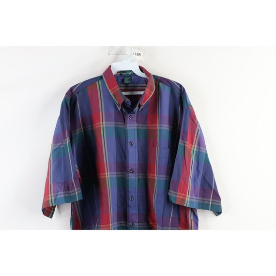 90s Streetwear Mens Large Faded India Madras Plai… - image 2