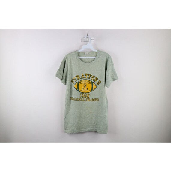 80s Champion Mens Medium 1980 Regional Champs Stratford Football T  