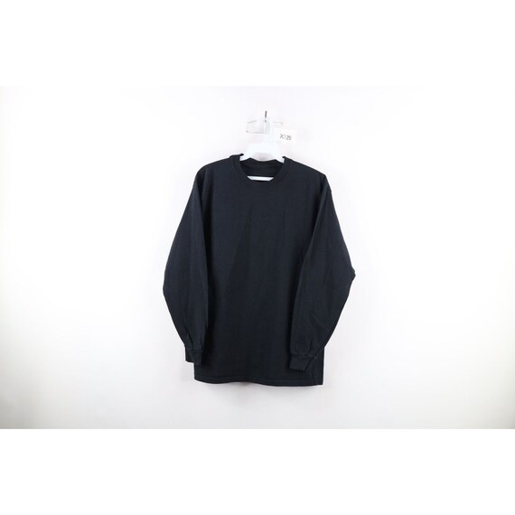 90s Streetwear Mens Small Faded Blank Long Sleeve T-shirt
