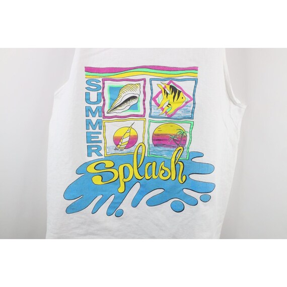 90s Streetwear Mens XL Spell Out Summer Splash Be… - image 4