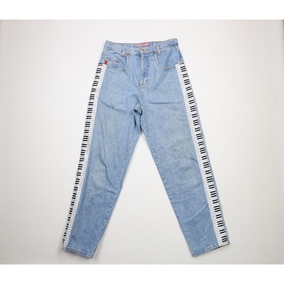 トップス 90s   Jeans Ds Rib Knit 90s Streetwear Womens Size 12 Distressed Piano Keys Denim