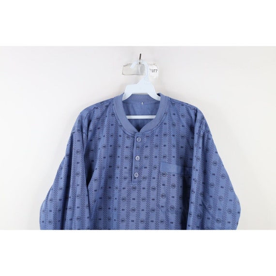 90s Streetwear Mens Large Geometric Long Sleeve H… - image 2