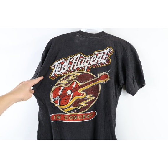 80s Mens Small Distressed Ted Nugent In Concert B… - image 6