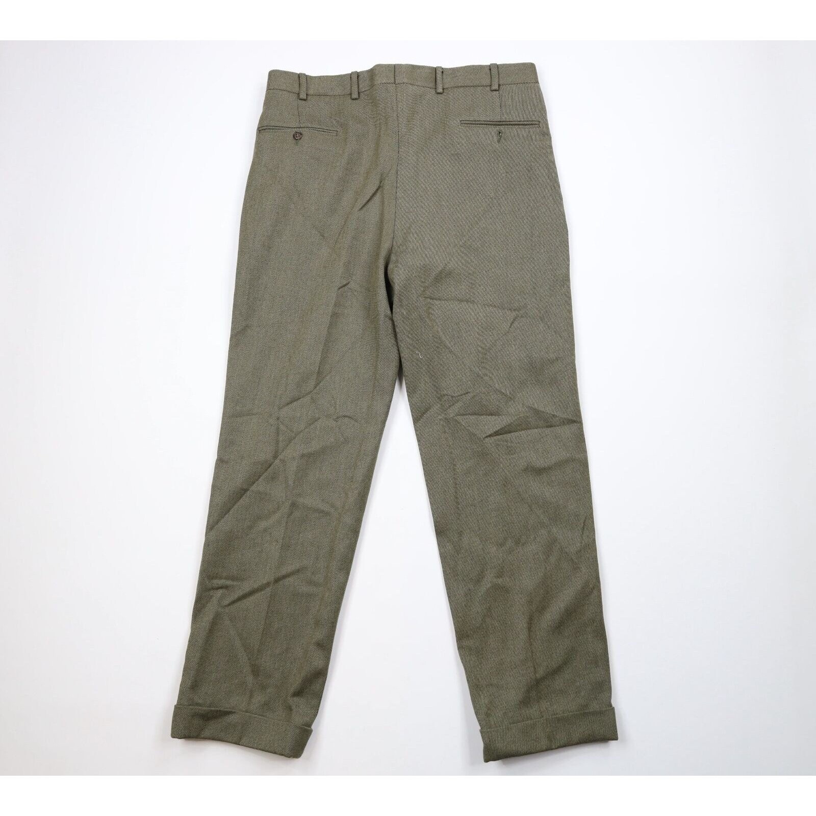 【受注生産品】 Distressed 35x31 Mens Streetwear 70s Cuffed Whipcord Wool パンツ