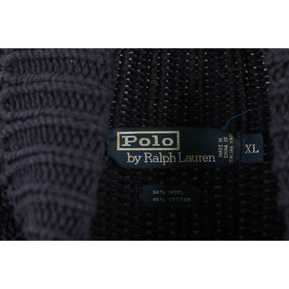 90s Ralph Lauren Men XL Heavyweight Wool Knit Elb… - image 5