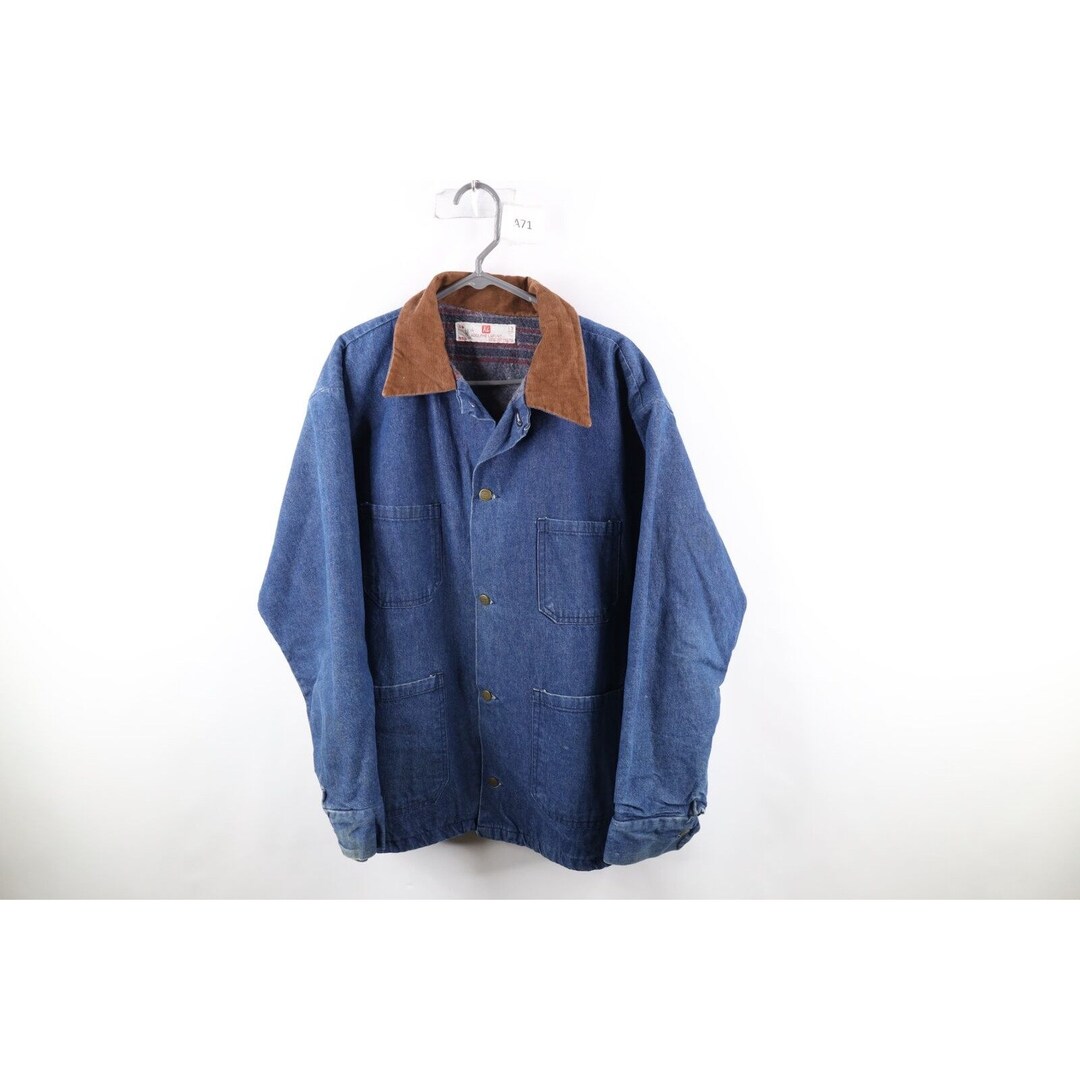 60s Adolphe Lafont Mens 46 US Government Blanket Lined Denim 60s Adolphe Lafont Mens 46 US Government Blanket Lined Denim