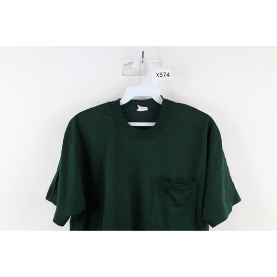 90s Streetwear Mens Large Blank Short Sleeve Pock… - image 2