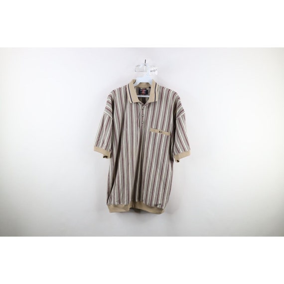 90s Streetwear Mens Large Faded Rainbow Striped C… - image 1